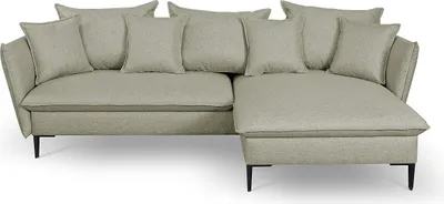 Produktbild von LAZARE PASCAL MORABITO Eckschlafsofa aus hellgrünem Stoff - Eckschlafsofa rechts