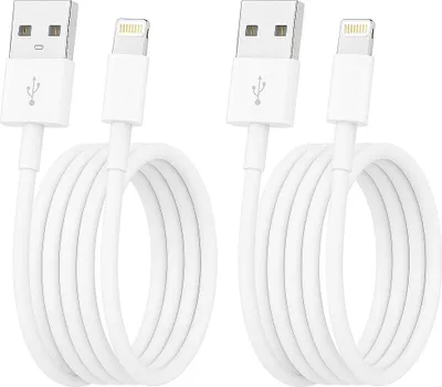 Produktbild von Ladekabel für iPhone Lightning 1M/2M – USB-A oder USB-C bis iPhone 14 – USB- A zu Lightning 1 Meter / 2 Pack