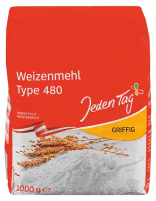 Produktbild von Weizenmehl 480 griffig 1000g von Jeden Tag