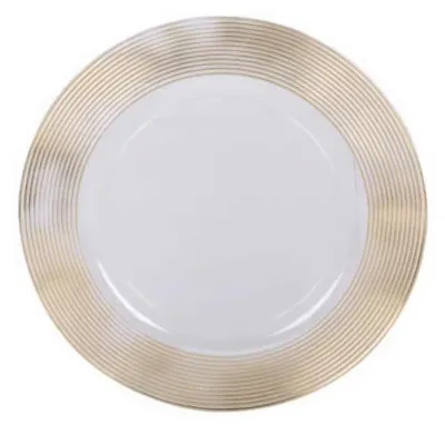 Obrázok produktu pre Priehľadný tanier so zlatým dekorom, Ø 33 cm