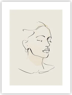 Produktbild von Poster - Poster ohne Rahmen - Frau Zeichnung Linie - 30x40 cm - Wand Bild - Wanddeko - Wandbilder - Kunstposter - Wandposter - Bilder - Kunstdruck - Wanddekoration - Wandbild - P2XPA30x40-5046