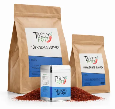 Produktbild von Tasty Pott Türkisches Sumach Pulver - im Beutel - 250g