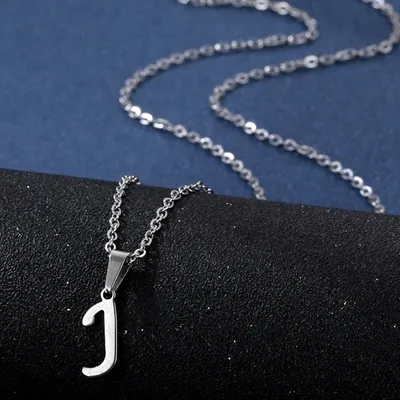 Produktbild von Elegante J Halskette - Silber Alphabet Schmuck für Uni KP20699