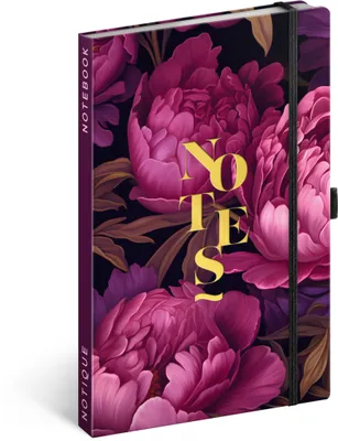 Image de Carnet de notes Fleurs mauves lignées