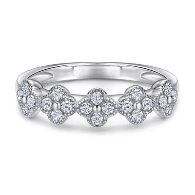Immagine prodotto di Anello da donna in argento sterling 925 con zirconi – Elegante anello di fidanzamento