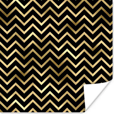 Produktbild von MuchoWow® Poster Muster - Linie - Gold 100x100 cm - Babyzimmer