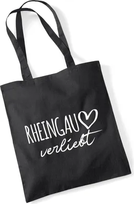 Produktbild von Huuraa Jutebeutel Rheingau verliebt 10 Liter Black Baumwolle Tasche Geschenkidee