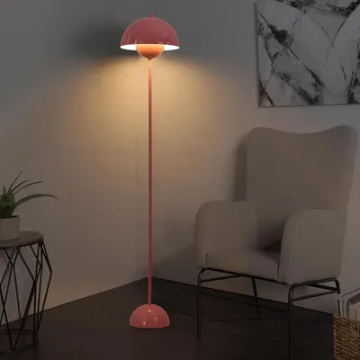 Produktbild von Stehlampe im nordischen Design, inspiriert von „Blumentopf“ und parabolischem Sockel, E27-Fassung für Wohnzimmer, Esszimmer, Schlafzimmer