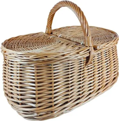 Produktbild von Handgewebte Ribbons Korb für Picknick und Shopping - 44 x 27 x 23/36 cm