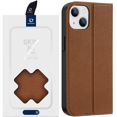 Produktbild von Dux Ducis Skin X2 Case Für Iphone 14 Plus Hülle Mit Magnetklappe Braun