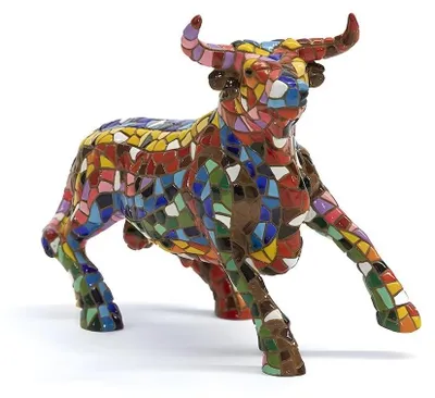 Produktbild von Bunte Mosaik-Stierfigur, 22 cm