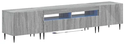 Immagine prodotto di Mobile TV a 3 ripiani in legno impiallacciato, colore Sonoma grigio
