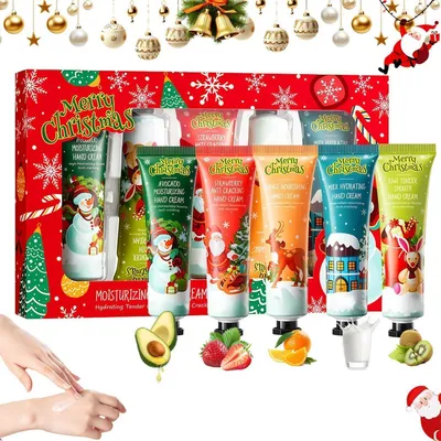 Produktbild von Handcreme Geschenkset Weihnachten 5er Mini Set Feuchtigkeitscreme Pflegecreme für Frauen