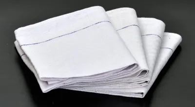 Immagine prodotto di Asciugamano Waffle 50x100cm bianco con riga blu