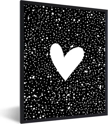 Produktbild von MuchoWow® Gerahmtes Poster Design - Liebe - Herz 60x80 cm - Poster mit Schwarzem Bilderrahmen Wandposter Rahmen Foto Bilder - Premium - Wanddeko Wohnzimmer