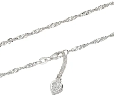 Produktbild von 925er Silber Fußkette mit Herz Fußkettchen Länge 25cm Singapur Kette 1731