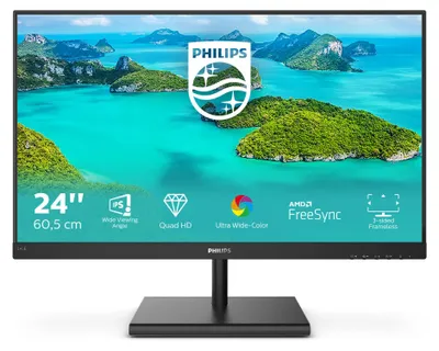 Zdjęcie produktu dla Philips E Line 245E1S/00, 60,5 cm (23.8"), 2560 x 1440 px, 2K Ultra HD, LCD, 4 ms, Czarny