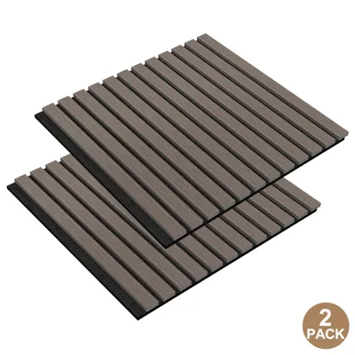 Obrázek produktu pro Akustický nástěnný panel XMTECH sada 2 akustických panelů 60 x 60 cm do předsíně obývacího pokoje interiérové dekorace v dřevěném vzhledu, ořechově hnědá barva