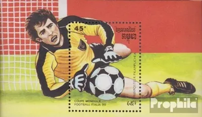 Produktbild von Briefmarken Kambodscha 1989 Mi Block162 (kompl.Ausg.) postfrisch Fußball-WM in Italien