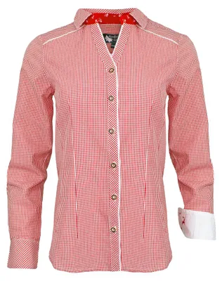 Produktbild von Maddox Damen Langarm Trachtenbluse Innsbruck - Rot Größe: 36