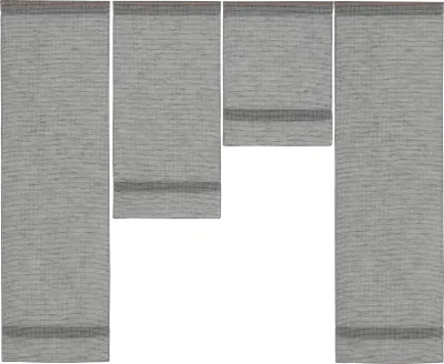 Produktbild von Design Mini Flächenvorhang Set 4 Teile grau kariert 4050-04