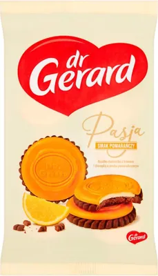 Productafbeelding van Dr. Gerard Pasja: Koekjes met roomvulling met sinaasappelsmaak en een sinaasappelglazuur, 170 gram