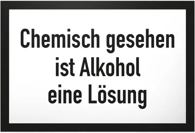 Productafbeelding van ! Alcohol is een oplossing - Kunststof bord met spreuk - Grappig cadeau voor hem - Cadeau-idee voor mannen en jongens