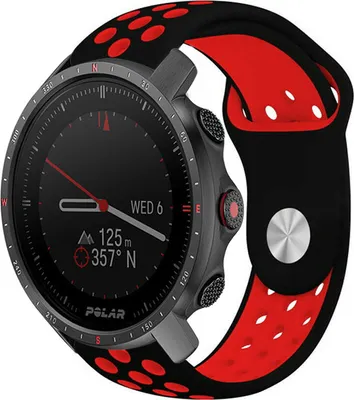 Produktbild von Strap-it Polar Grit X Pro Sportarmband (Schwarz/Rot)