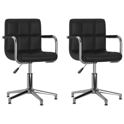 Image de vidaXL Chaise de salle à manger 2 pcs. Pivotantes Noir Similicuir