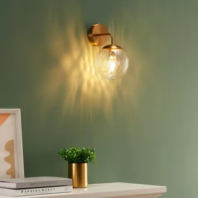 Produktbild von KOSILUM - Wandleuchte, Metall und Glas - Gold / Messing - Winoa