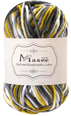 Produktbild von Handstrickgarn 50g Farbverlauf Acrylgarn zum Stricken Häkeln Basteln X-Graugelb1