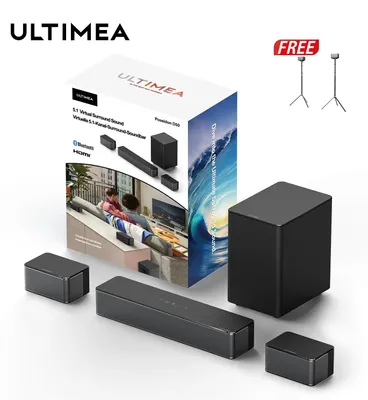 Immagine prodotto di Soundbar - Altoparlante - Soundbar con subwoofer wireless e altoparlanti posteriori - Altoparlante - Soundbar con audio surround virtuale 5.1