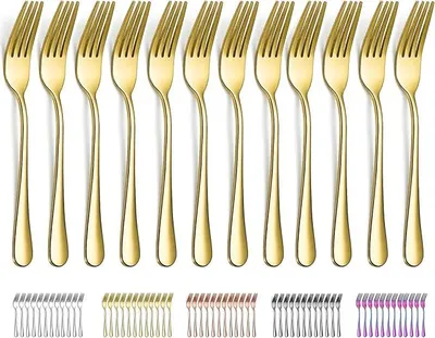 Produktbild von Gold Dinervorken - Taartvorken - 12 Stück - Gold - Edelstahl