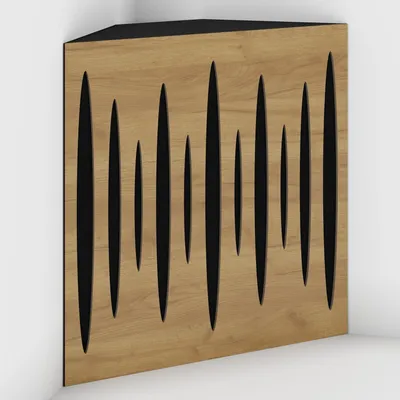 Produktbild von 4er-Set Eck-Bassfallen Pulse-F Samt 50x50x10 cm, Eiche/Schwarz