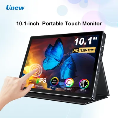 Immagine prodotto di Monitor portatile - 10,1 pollici - Touchscreen - Risoluzione 1920x1200 IPS - Connessioni HDMI e USB-C - Altoparlanti integrati