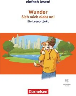 A person holding a dog in front of a city skyline and park.
