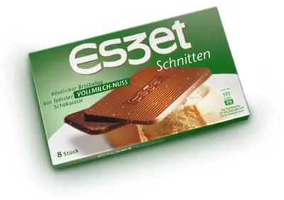Produktbild von Eszet Schnitten 8 Vollmilch Schokoladentäfelchen Nuss 75g 20er Pack