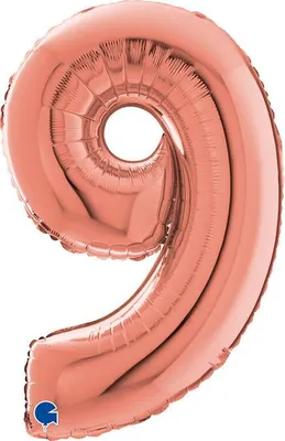 Produktbild von Folienballon Nummer 9 Roségold - 66 cm Grabo