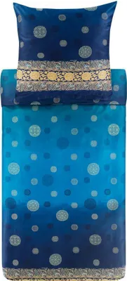 Produktbild von Bassetti Baumwollsatin-Bettwäsche-Garnitur PALLAVICINO Farbe BLAU B1 Größe 155x220+80x80