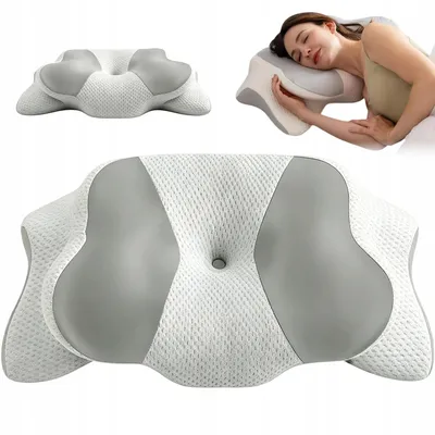 Produktbild von Nackenkissen Memory Foam - Orthopädisches Schmetterlingskissen - Ergonomisches Schlafkissen - Höhenverstellbar - Für alle Schlafpositionen