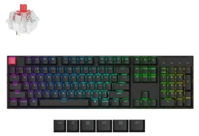 Produktbild von Keychron K10 QMK V2, Verkabelt & Kabellos, USB + RF Wireless + Bluetooth, Mechanischer Switch, QWERTY, RGB-LED, Schwarz