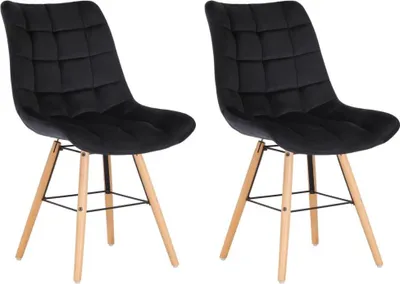 Immagine prodotto di set di 2 sedie da pranzo in velluto - Sedie da cucina - Ottimo comfort