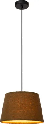 Produktbild von Hängelampe Stoff Metall E27 rund Ø 28 cm H: max. 150 cm Schwarz Grün Modern