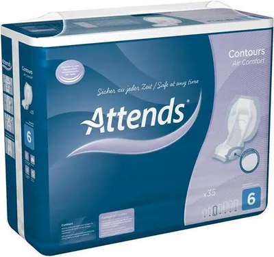 Produktbild von Vorlage Attends Contours Air Comfort 6 (1Karton:4x35Stk.)>>>>