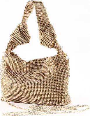 Produktbild von (Golden) Damen Abendtasche Clutch Umhängetasche Damen Strass Clutch Tasche Funkelnde Handtasche Glitzer Umhängetasche für Hochzeit Abend Abschlussball Party Disco