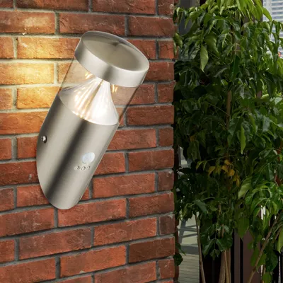 Produktbild von LED Wandleuchte, Edelstahl, Bewegungsmelder, H 23,9 cm