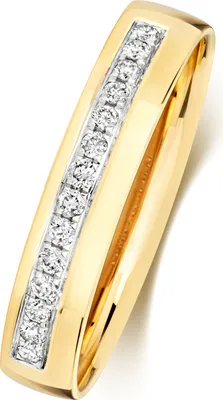 Produktbild von 9 Karat (375) Gold 4mm Slight Court Form Diamant Trauring/Ehering/Hochzeitsring Brillant-Schliff 0.16 Karat HI - I1, 57 (18.1); TRS368159KYRSP