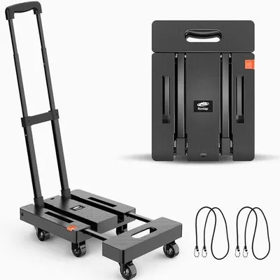 Immagine prodotto di Carrello pieghevole a mano, 6 ruote, portata 225 kg, nero