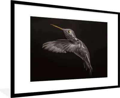 Produktbild von MuchoWow® Gerahmtes Poster Vogel - Schwarz und Gold 90x60 cm - Poster mit Schwarzem Bilderrahmen Wandposter Rahmen Foto Bilder - Wanddekoration - Fotos