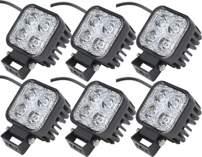 Immagine prodotto di Greenmigo 6 pezzi 12W LED fuoristrada fari da lavoro 12-24V fari 5800-6200K IP67 proiettori fari di retromarcia SUV UTV ATV